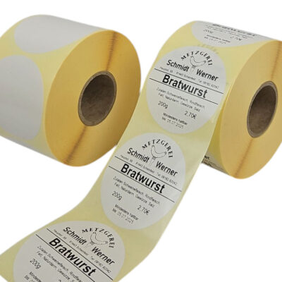 Etiketten 70mm Kreis blanko weiß