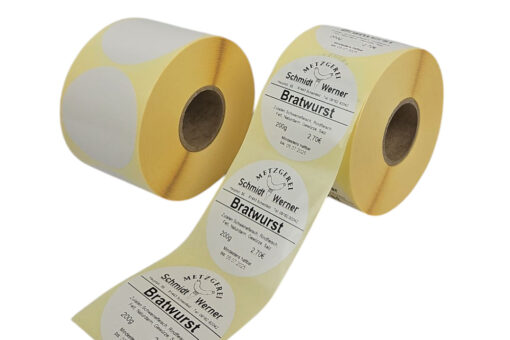 Etiketten 70mm Kreis blanko weiß