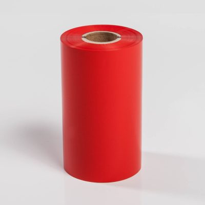 Druckfolie für Thermotransferdrucker in rot. Zum Bedrucken von verschienen Etiketten