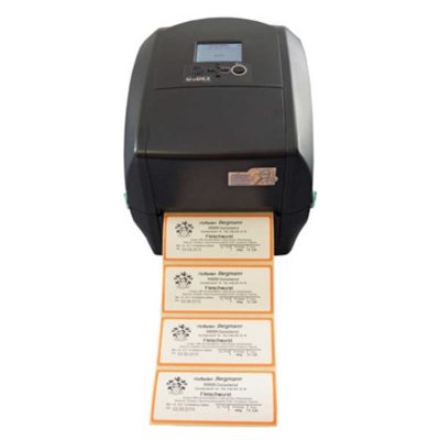 Etikettendrucker Premium Modell S-RT730i. Drucker, Etiketten und Software sind in ihren Eigenschaften aufeinander abgestimmt