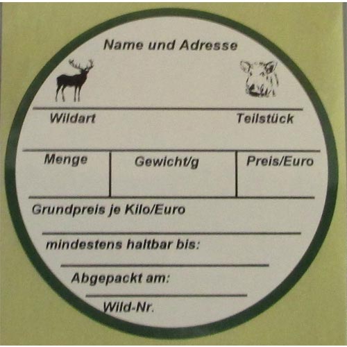 Jagd-Etiketten zum selber beschriften