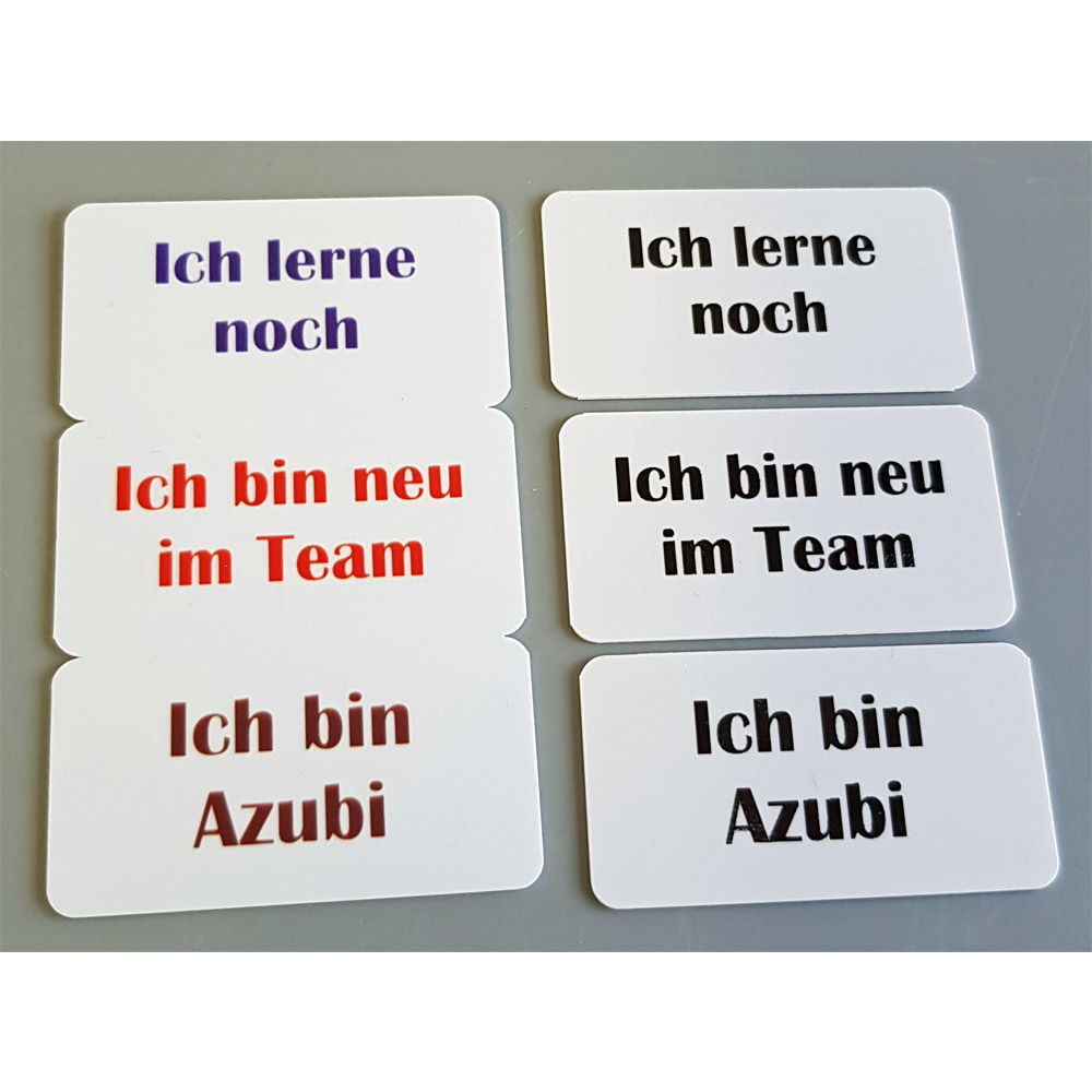 Mini Plastikkarten / Namensschilder für Kartendrucker