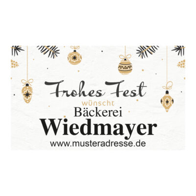 bedruckte Weihnachtsetiketten mit Firmennamen