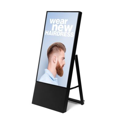 Digitaler Aufsteller zur Präsentation von Werbung in Innenräumen