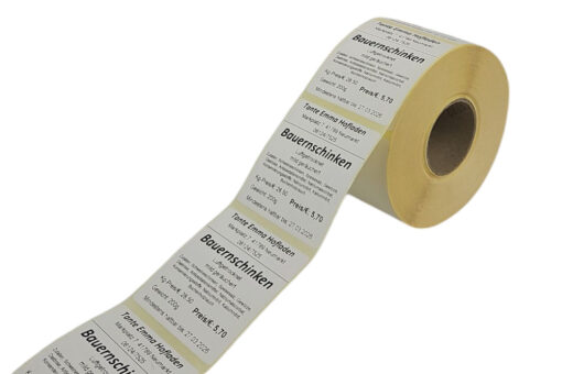 Waagenetiketten 60x62mm - bedrucktes Etikettenbeispiel