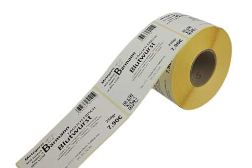 bedrucktes Etikettenbeispiel Thermoetiketten 58x93mm